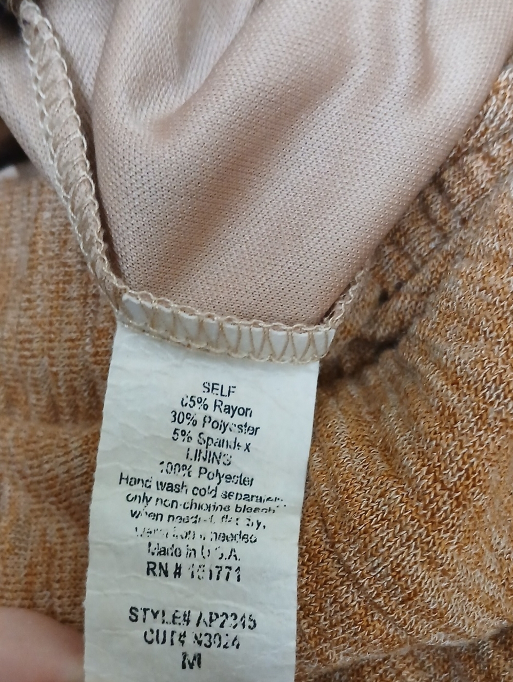 Gilli Ribbed Drawstring Wide-Leg Pants - Rusty Tan Size Medium - Picture 8 of 8